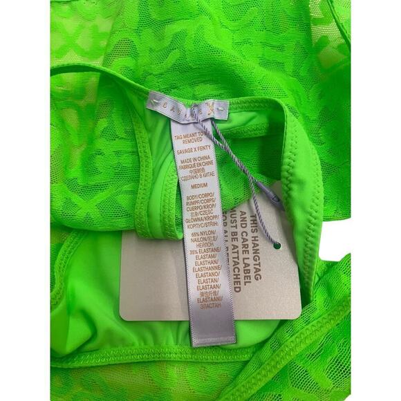 Savage x Fenty Lime 2 pieces bottom NWT Medium Top Large - Picture 7 of 8